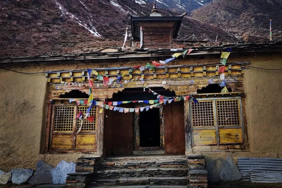 Mu Gompa (Mu Monastery) in Manaslu Region.